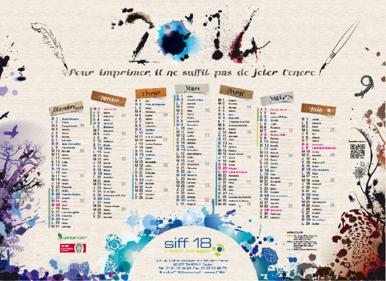 Calendrier SIFF18 - 2014